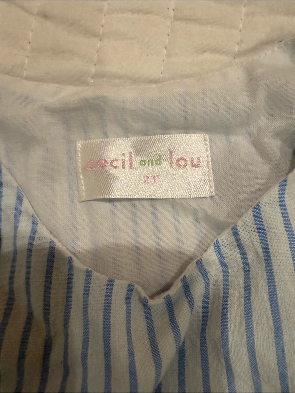Blue & White Striped Kids Top